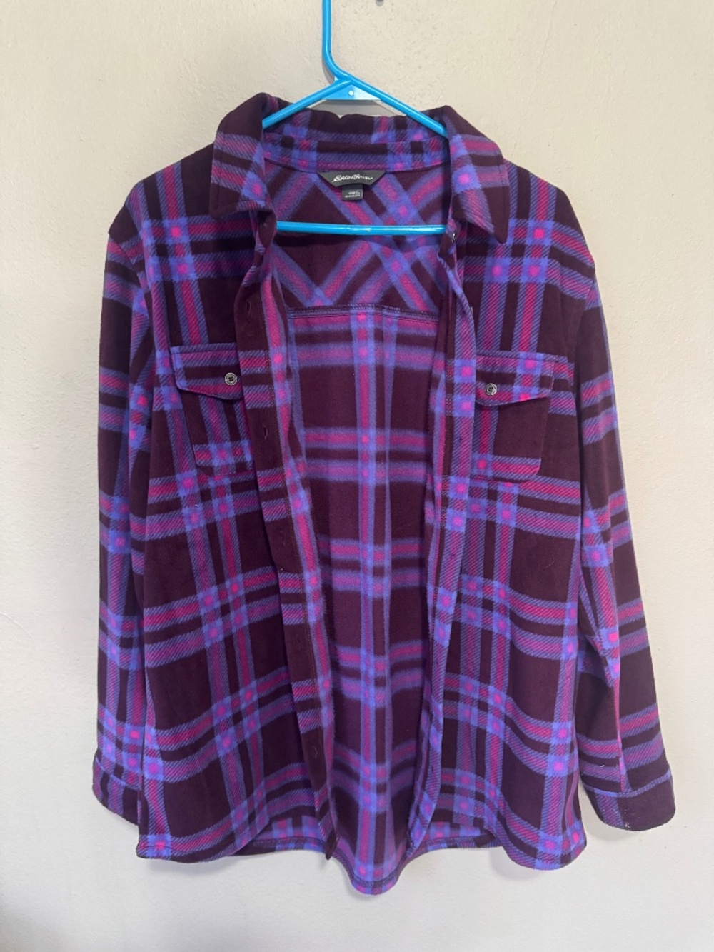 Eddie Bauer Plaid Fleece Large